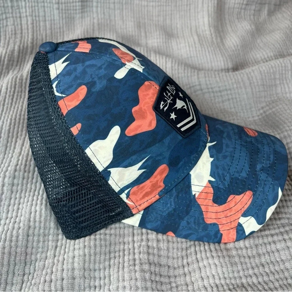 Salt Life Baseball Cap Blue Camo Mesh Back Hat Adult OS Snapback Adjustable  EUC - Picture 4 of 9